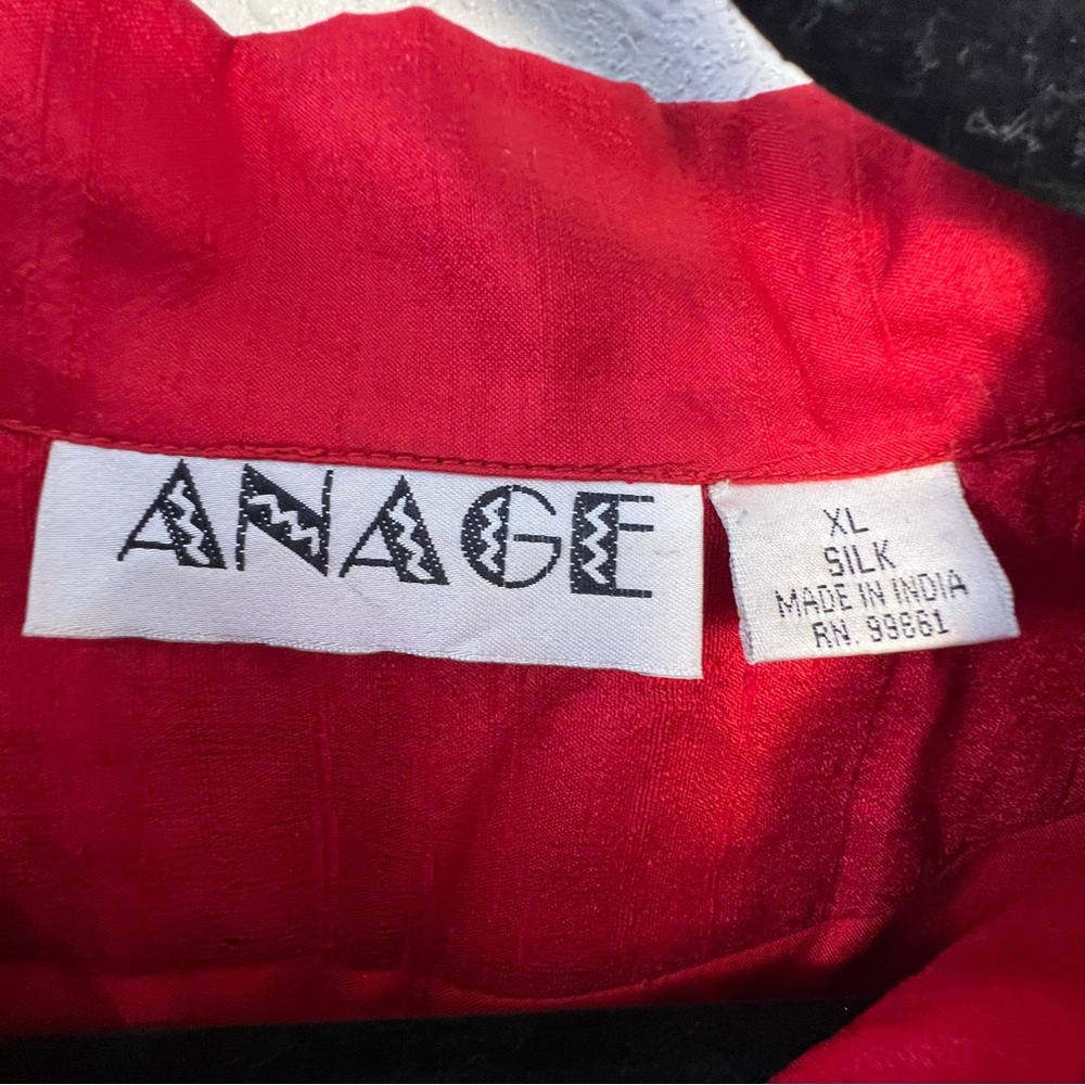 Anage Silk Red Embroidered Dress Jacket Women’s Size XL - Picture 4 of 14